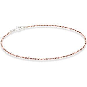 Exquisite 925 Sterling Silver Diamond-Cut Rope Chain Anklet in Rose Gold - 10in